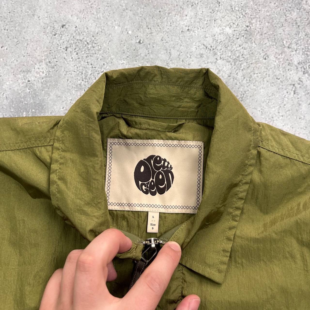 Pretty Green Pretty Green Crinkle Nylon Light Jacket Green Size L Size US L / EU 52-54 / 3 - 5 Thumbnail