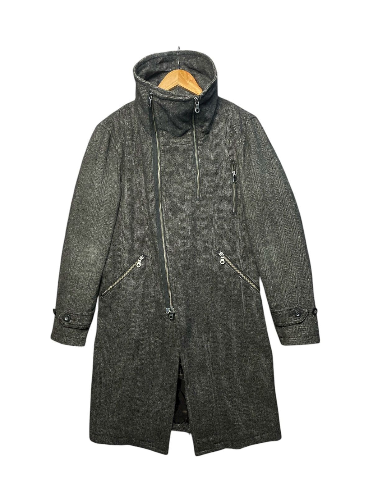 Tornado Mart Tornado Mart Double Zipper Collar Wool Jacket Size US M / EU 48-50 / 2 - 2 Thumbnail