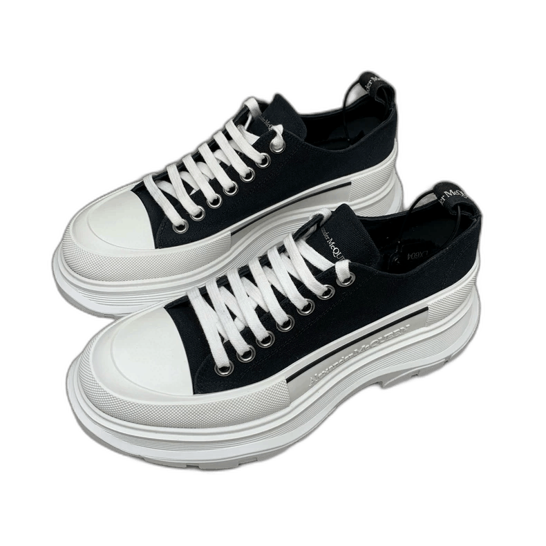 Alxander McQueen Black and White Low Top Sneakers-yf