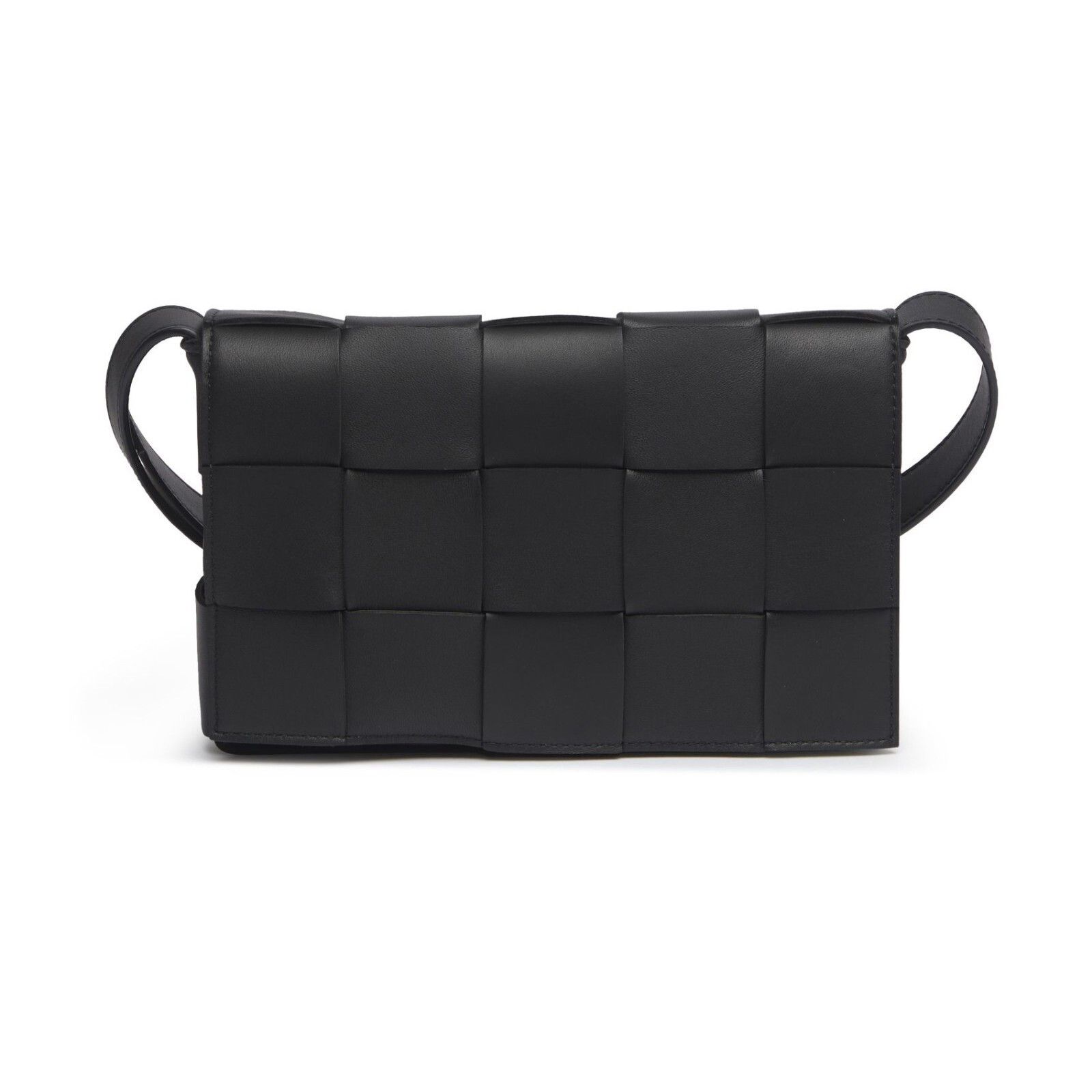 Bottega Veneta Cassette Medium $3000 Black/Gold Leather Cros