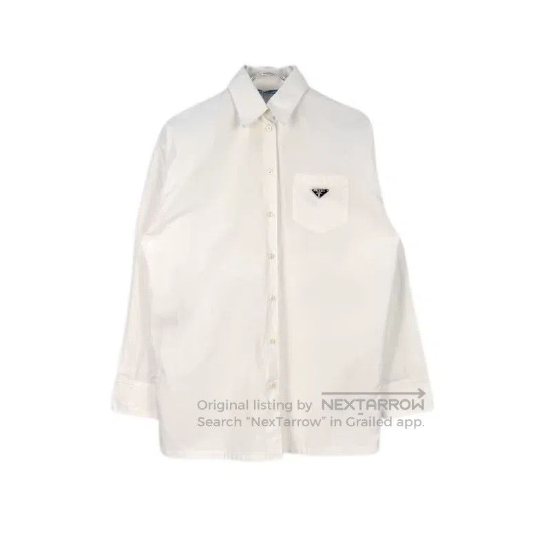 Prada Prada White pocket triangle logo shirt Size XS / US 0-2 / IT 36-38 - 1 Thumbnail