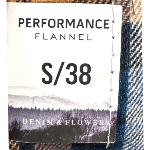 Denime DENIM & FLOWER Plaid Flannel Shirt Mens Small 38 Blue Button-Up Long Sleeve Casual Comfort Breathable Pockets Cotton Size US S / EU 44-46 / 1 - 6 Thumbnail
