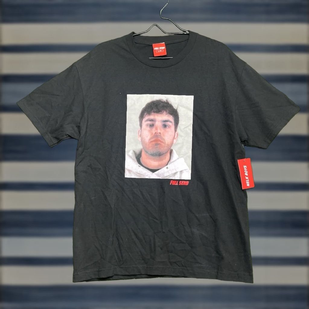 Vintage Full Send Shirt Mens Large Black Kyle Mug Shot Graphic YouTube Nelk Boys NWT Size US L / EU 52-54 / 3 - 1 Thumbnail