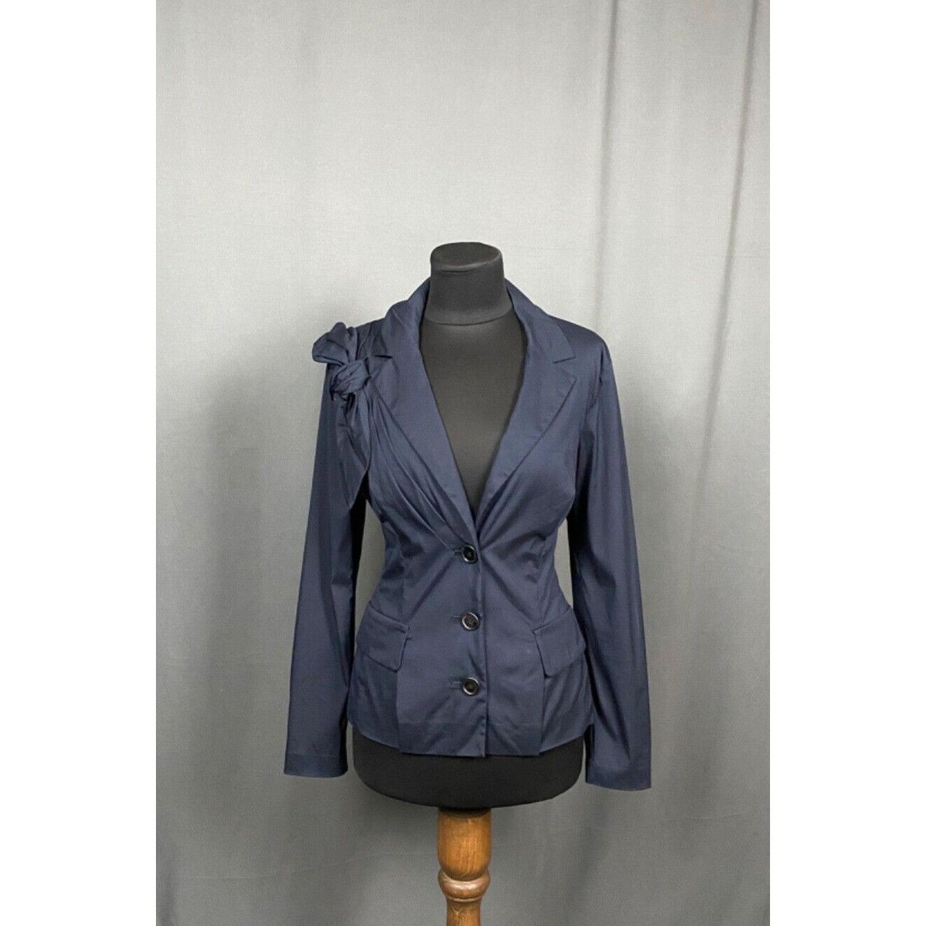 Prada Prada Women's Blue Basic Floral Shoulder Blazer Jacket Size Size M / US 6-8 / IT 42-44 - 1 Thumbnail