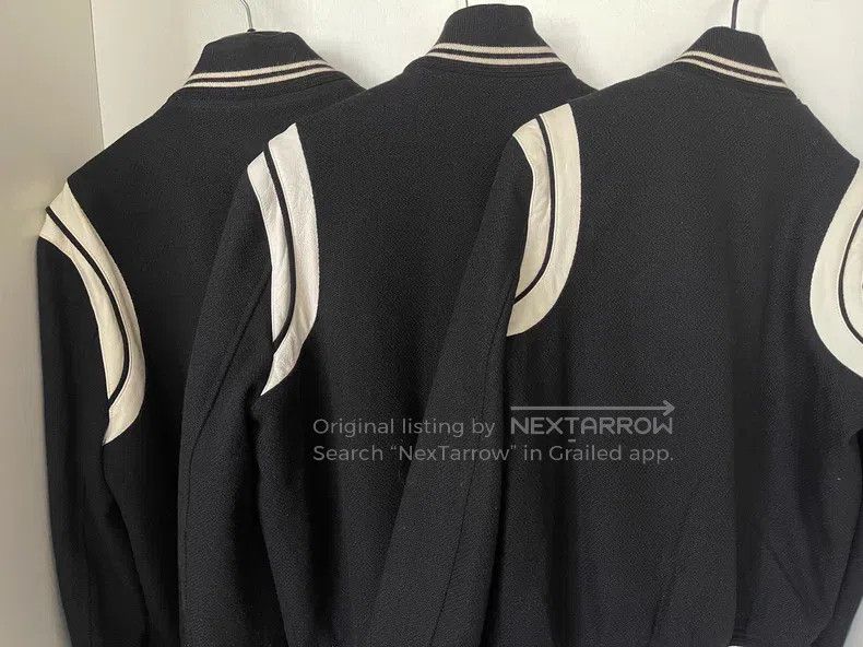 Saint Laurent Paris Saint Laurent Paris Black and White Wool Baseball Jacket Size US S / EU 44-46 / 1 - 2 Thumbnail