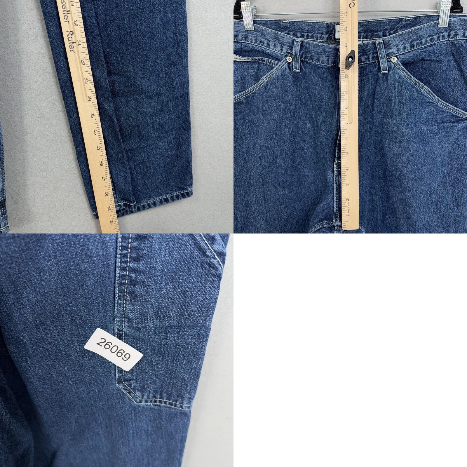 Vintage Calvin Klein Jeans Mens 38 Blue Denim Baggy Skater Carpenter Workwear Pants - 90s Vintage Size US 38 / EU 54 - 9 Thumbnail