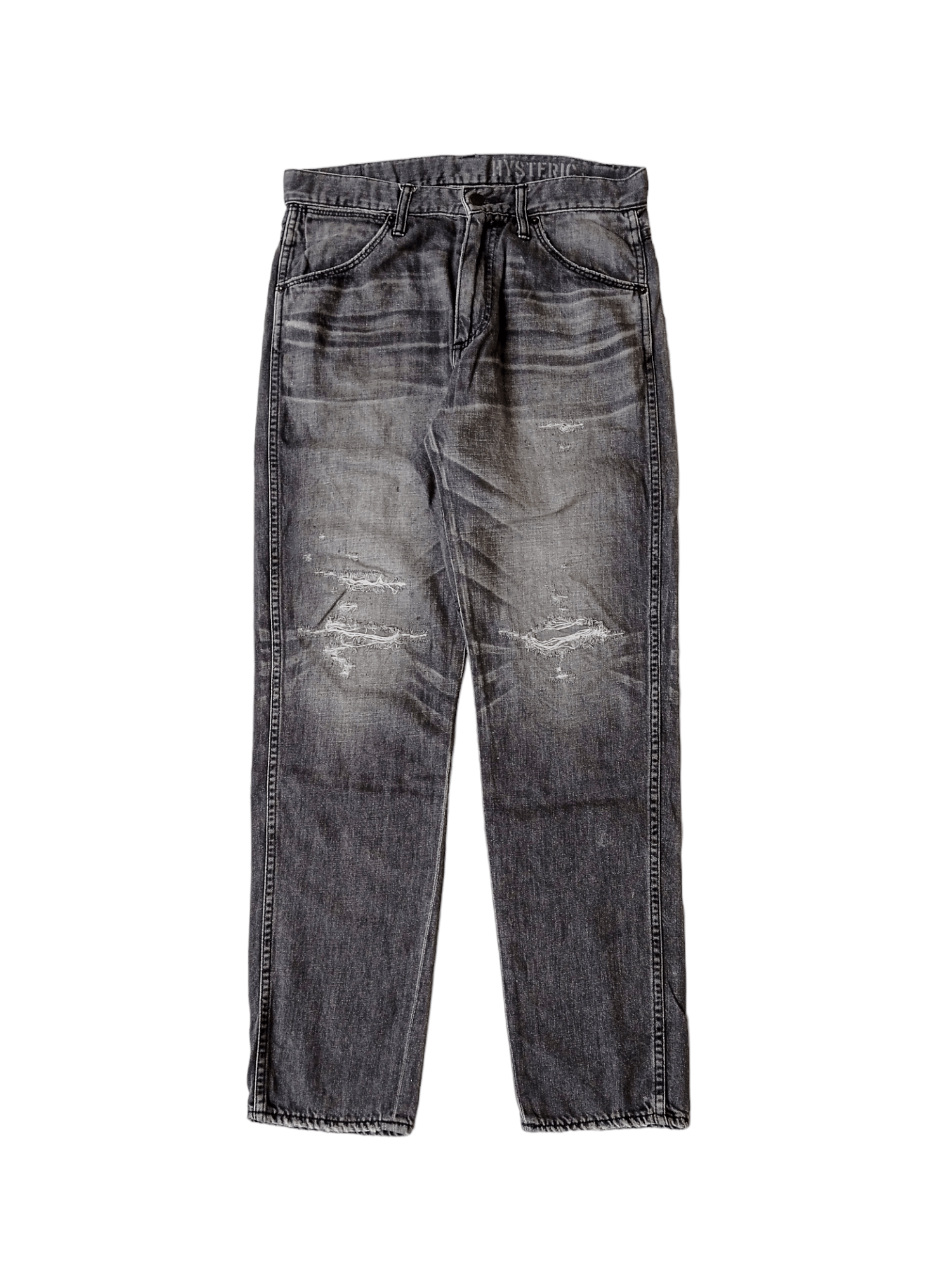 Image of Hysteric Glamour Distressed Jeans in Black Wash, Men's (Size 30)