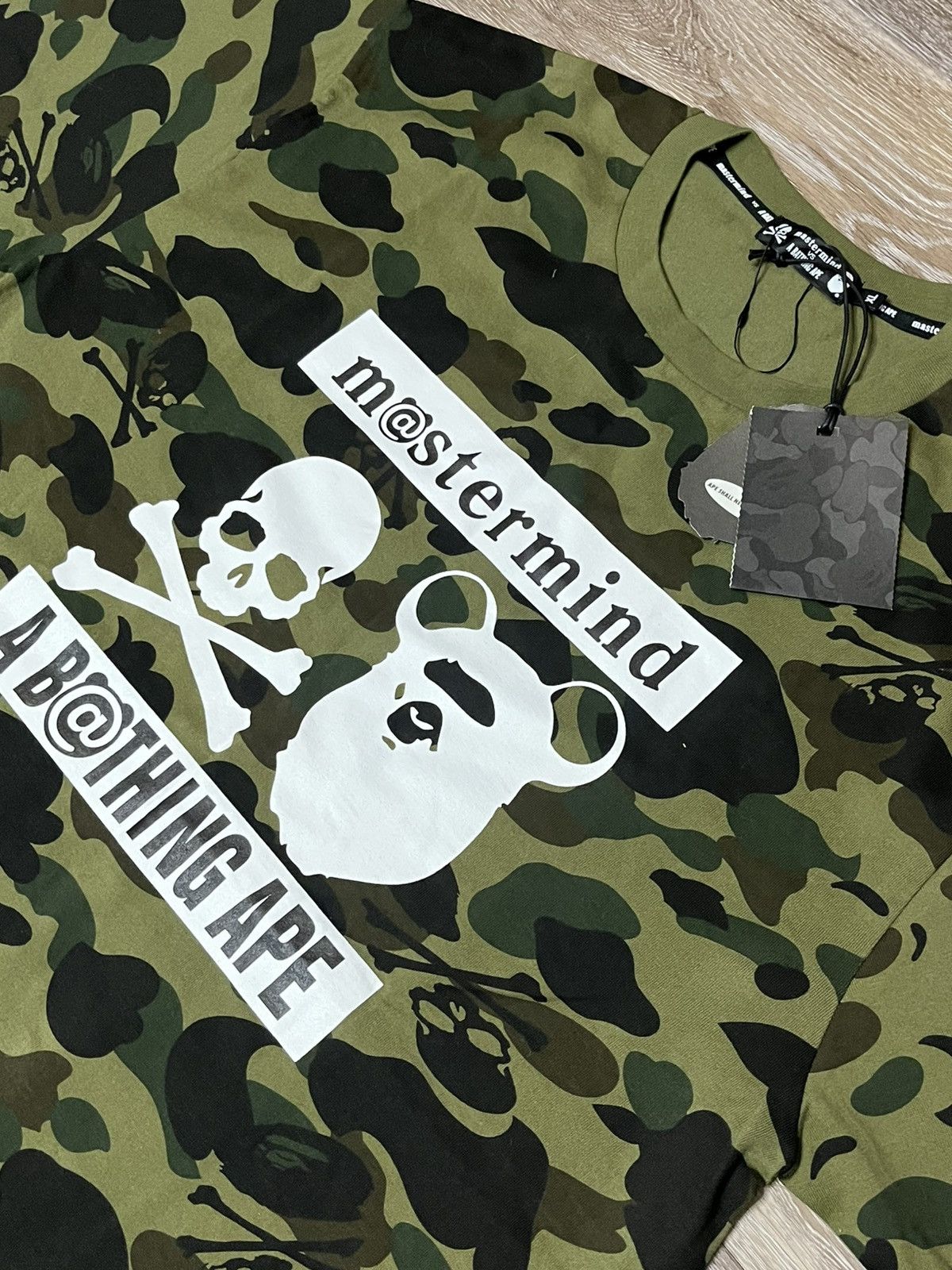 Bape × Mastermind Japan × Medicom Toy Dark Army Green ABC Skull Tee Mastermind X Medicom X Bape Size US XL / EU 56 / 4 - 3 Thumbnail