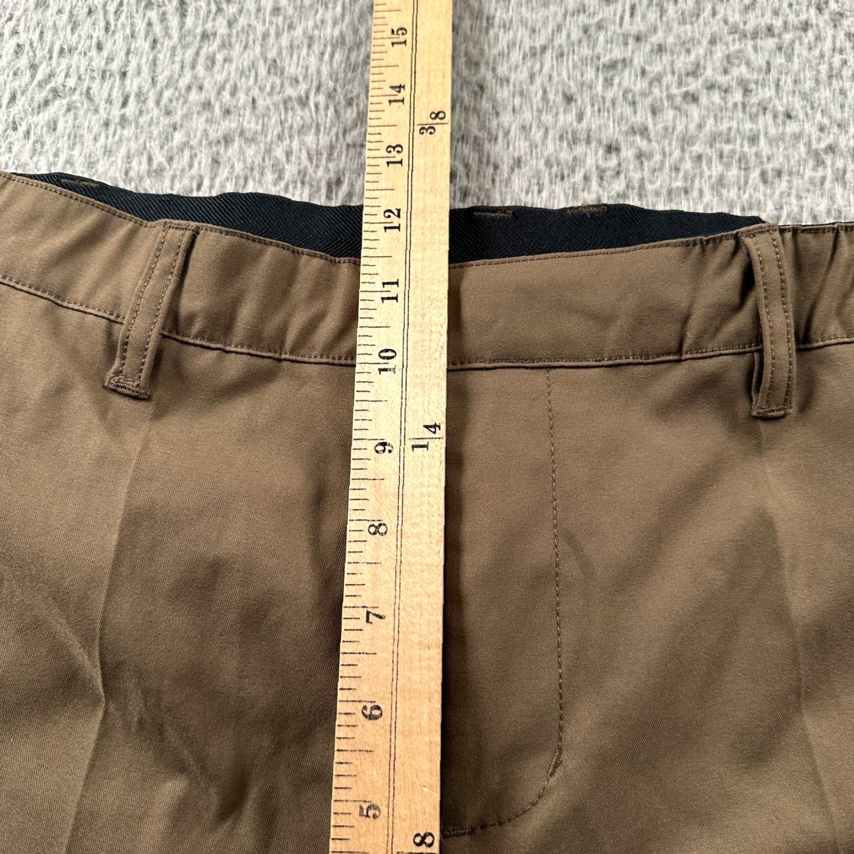 Asics BYLT Premium Basics Executive Pants Mens 31 Regular Brown Chino Flat Front Slim Straight Belt Loops Size US 31 - 6 Thumbnail