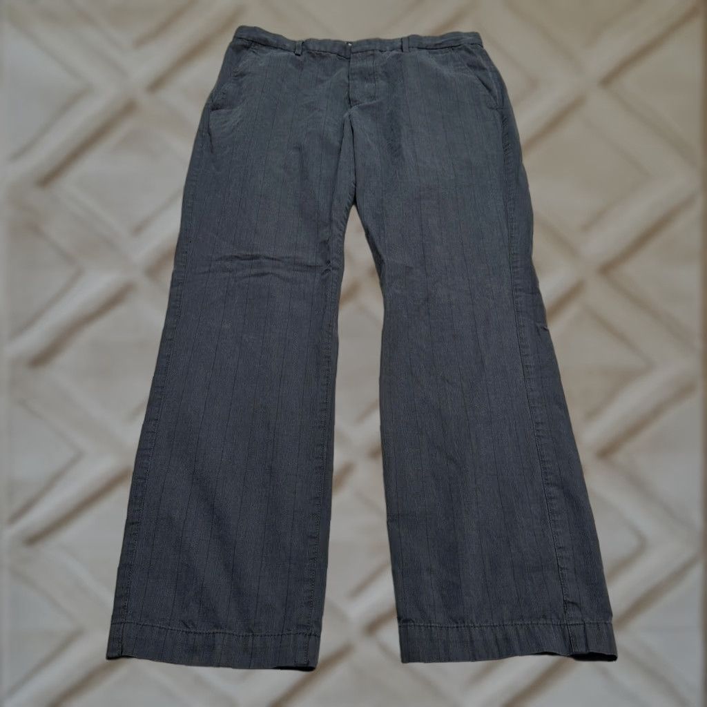Banana Republic Banana Republic Pants Mens 35x32 Navy Plaid Straight Leg Work Kentfield Size US 35 - 1 Thumbnail