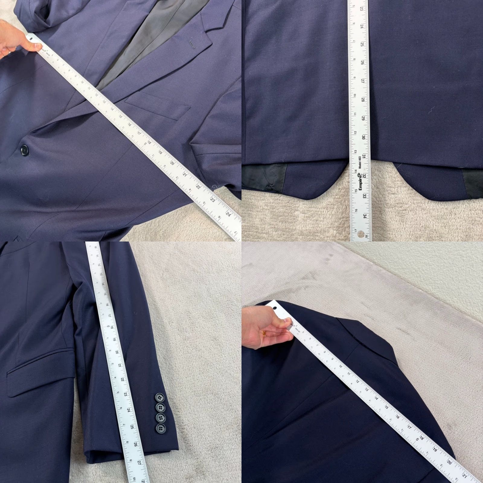 Brooks Brothers VINTAGE Brooks Brothers Suit Men 46L Navy Wool 2 Piece Navy Wool Pants 34x30.5 USA Mens 46 Regular Formal Business Size 46R - 8 Thumbnail