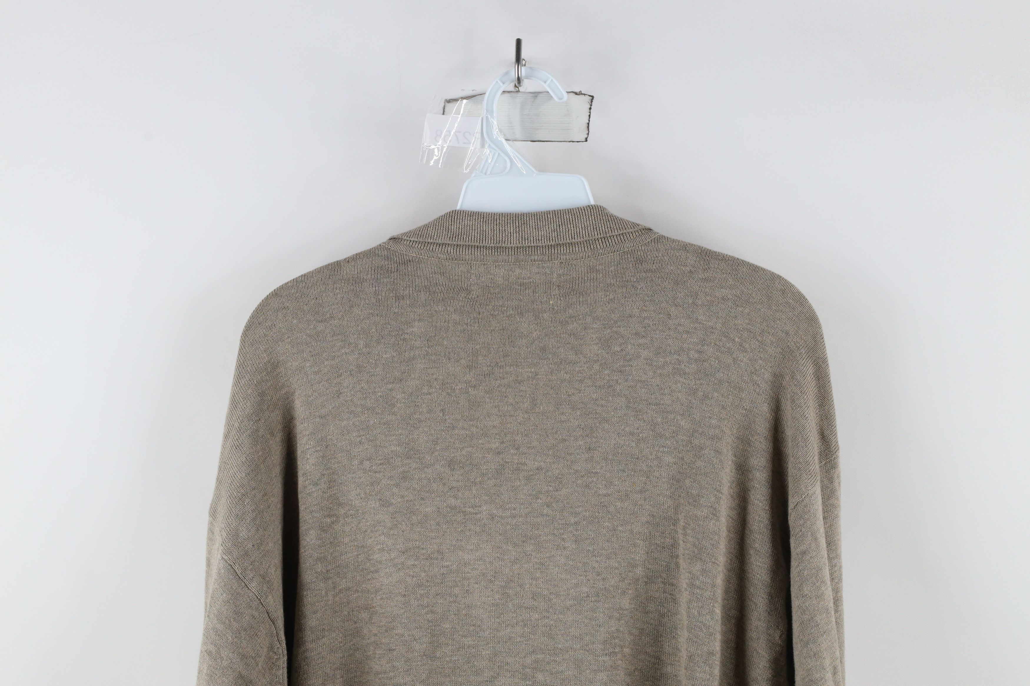 Vintage Vintage 90s Streetwear Knit Diamond Long Sleeve Polo Beige Size US L / EU 52-54 / 3 - 11 Thumbnail
