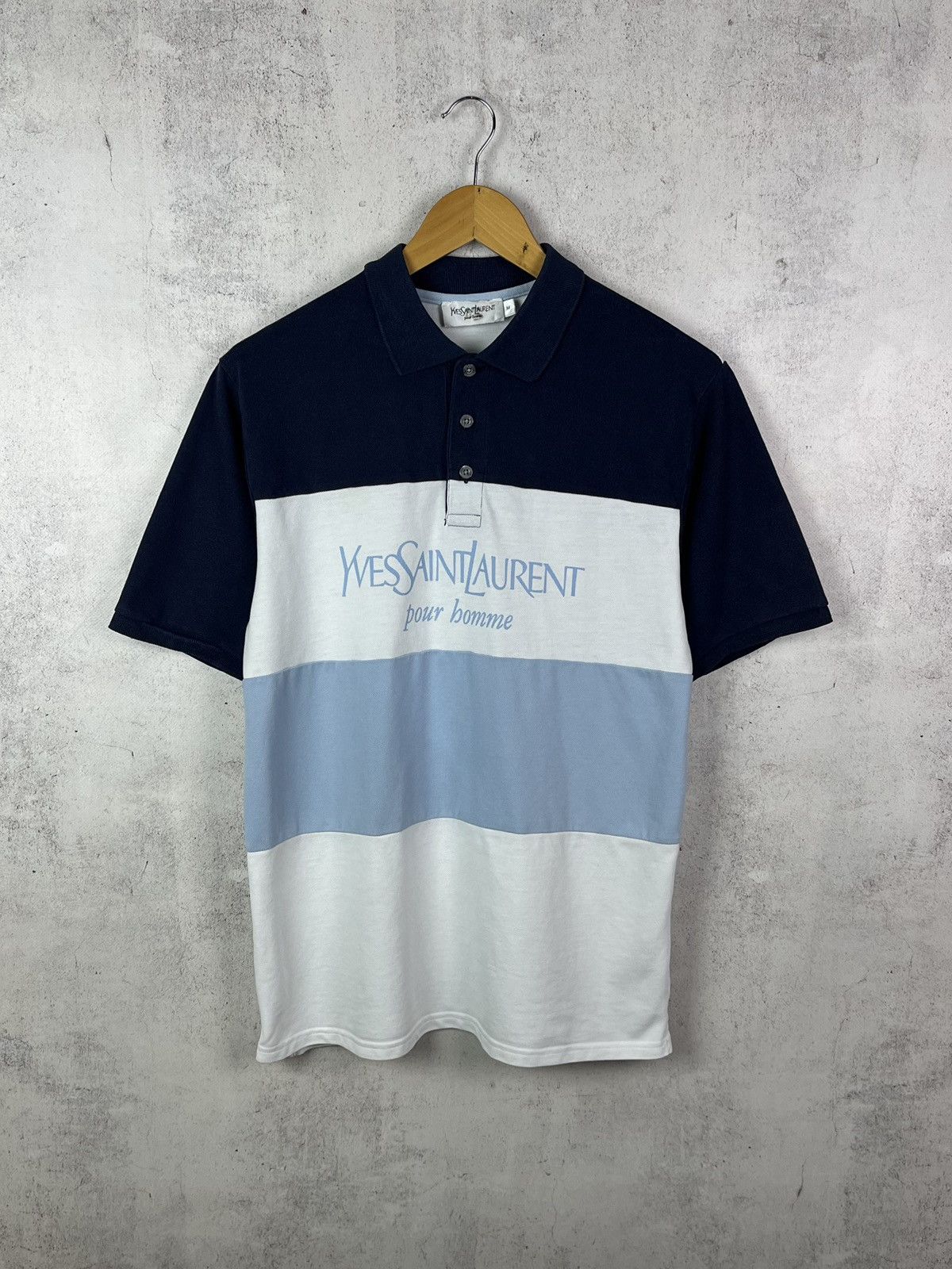 Vintage 90s YSL Yves Saint Laurent Pour Homme Polo T-Shirt