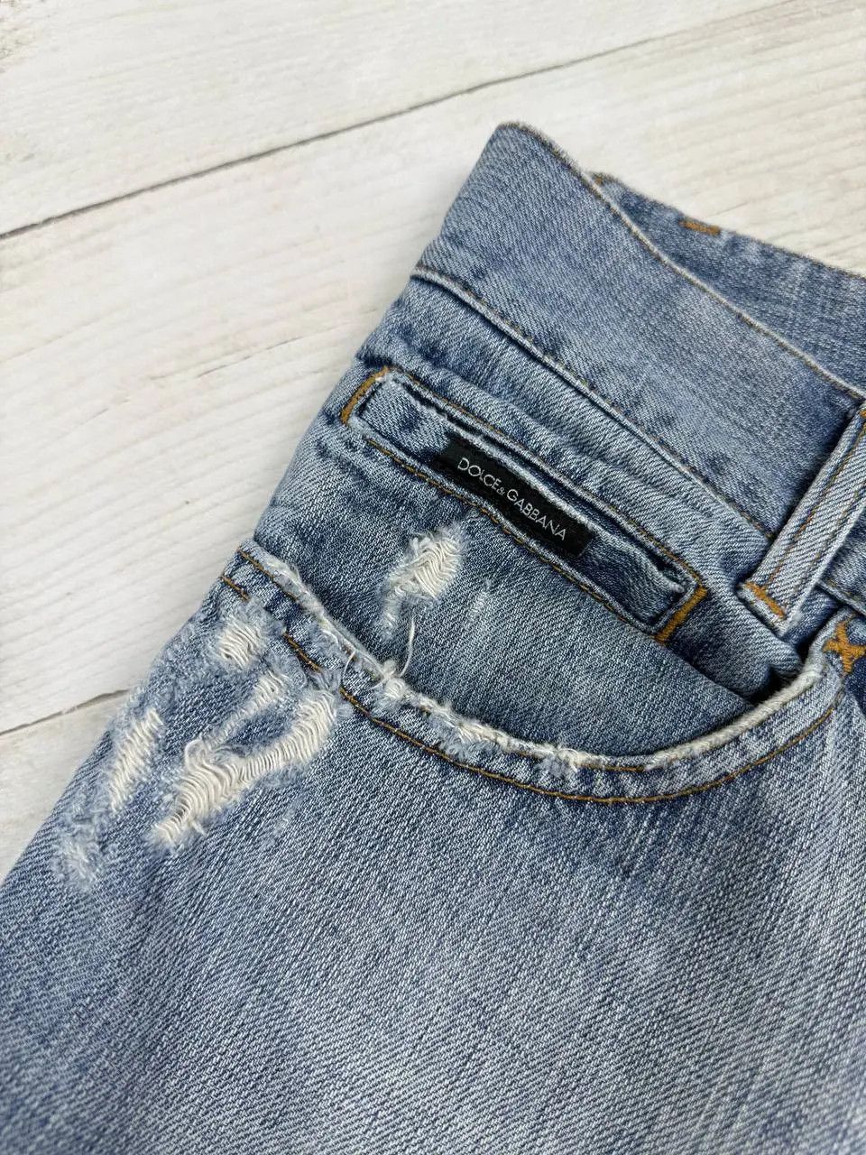 Dolce & Gabbana Vintage Dolce Gabbana Faded Distressed Denim Jeans Big Logo Size US 34 / EU 50 - 7 Thumbnail