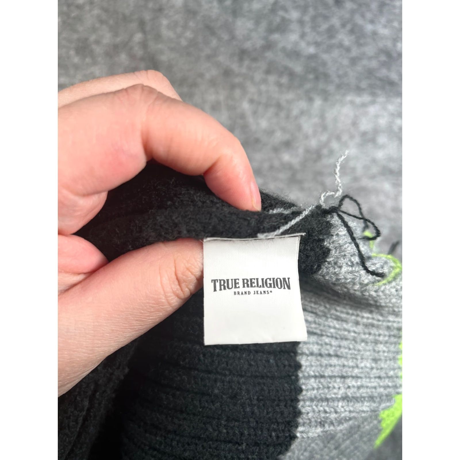 True Religion True Religion Beanie Toque One Size Adult Black Knit Striped Acrylic Hat Beanie Mens Womens Unisex Accessories Size ONE SIZE - 7 Thumbnail