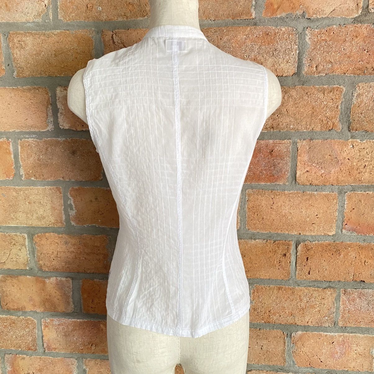 Armani ARMANI JEANS White Sleeveless Mandarin Collar Top Size S / US 4 / IT 40 - 13 Thumbnail