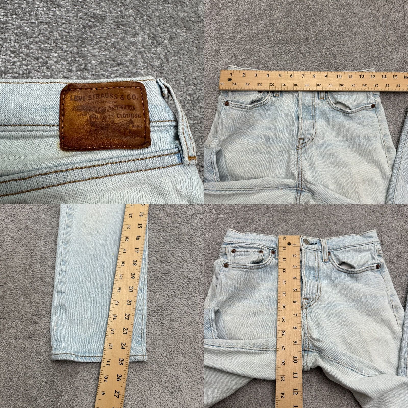 Levi's Levi's Wedgie Straight Button Fly Denim Jeans Womens 25 Blue Light Wash Cotton Size 42" / US 20 - 10 Thumbnail
