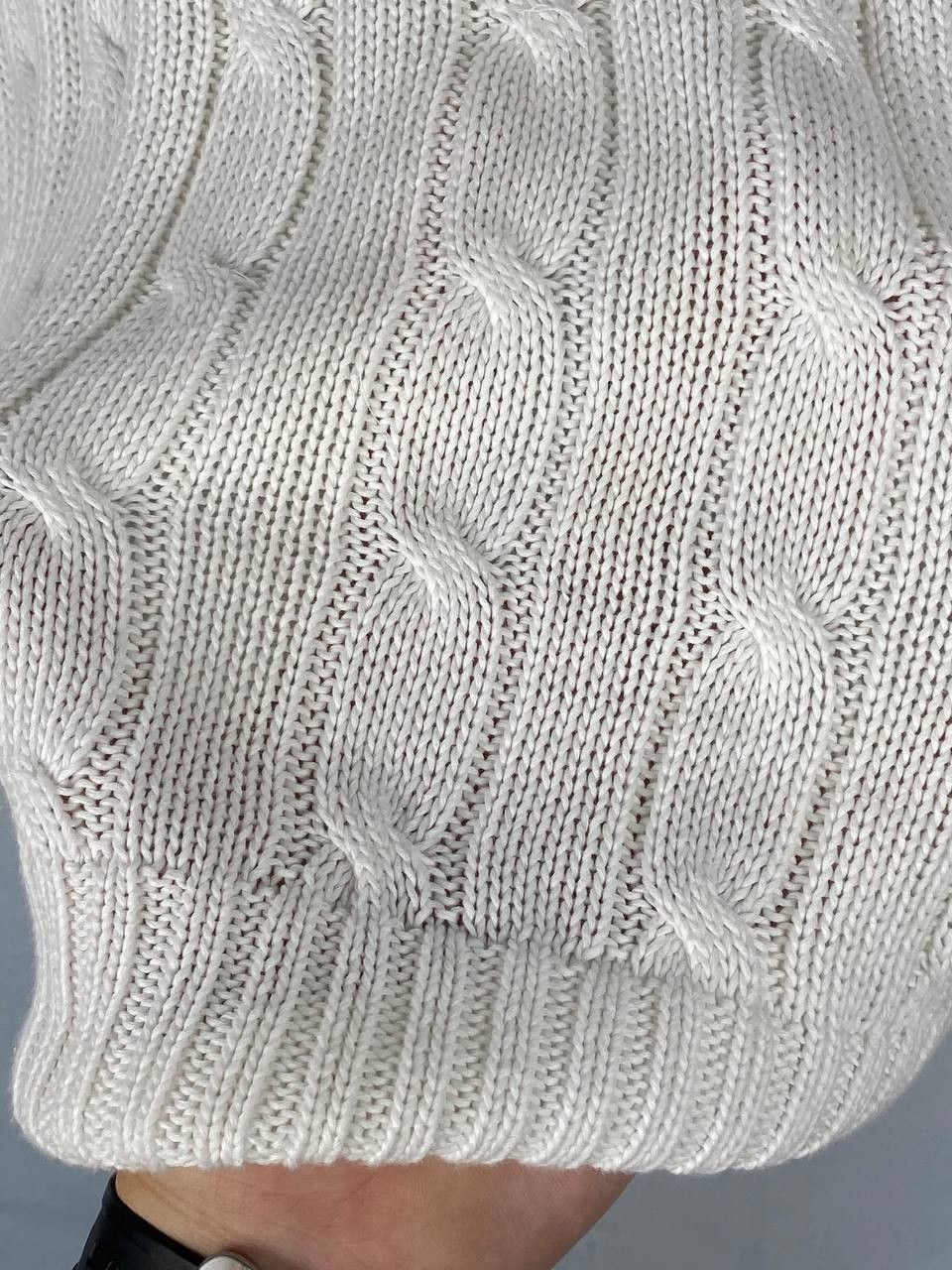 Polo Ralph Lauren × Ralph Lauren Vintage Ralph Lauren White Cable Knit CrewNeck Sweater Size XS / US 0-2 / IT 36-38 - 5 Thumbnail