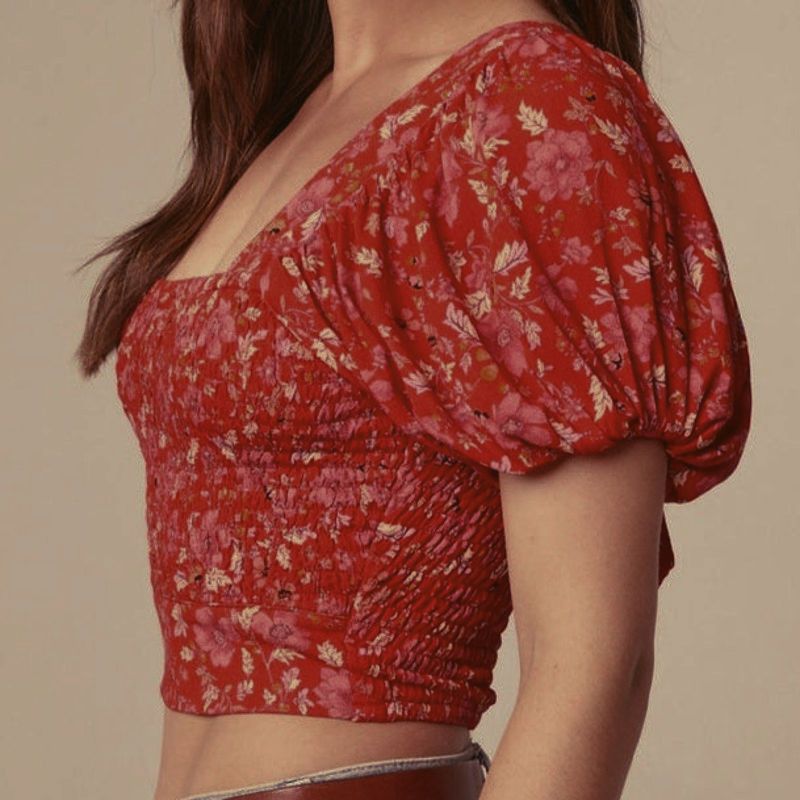 Other NWT Band of the Free Joelle Floral Smocked Crop Top Sz. S Size S / US 4 / IT 40 - 4 Thumbnail