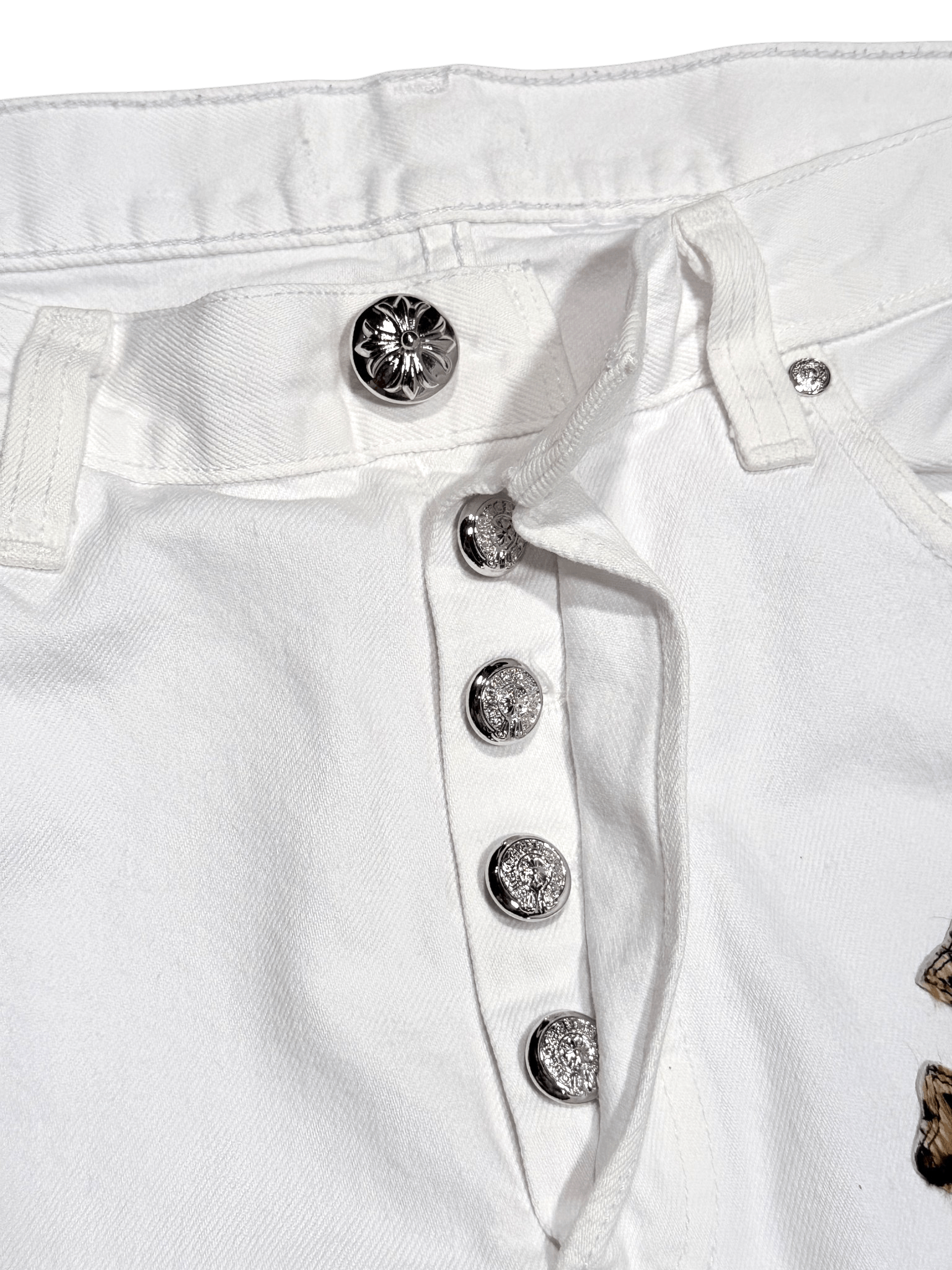 Chrome Hearts Cheetah Cross Patch Levi's Vintage White Jeans Size US 34 / EU 50 - 13 Thumbnail