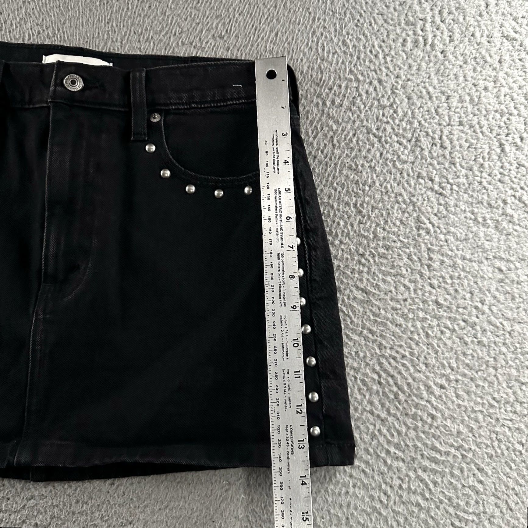 Abercrombie & Fitch Abercrombie & Fitch Womens Mini Skirt Black Size 29 High Rise Denim Studded (Stretch) - Regular Skirt, Short, Women's Fashion Size 29" - 6 Thumbnail