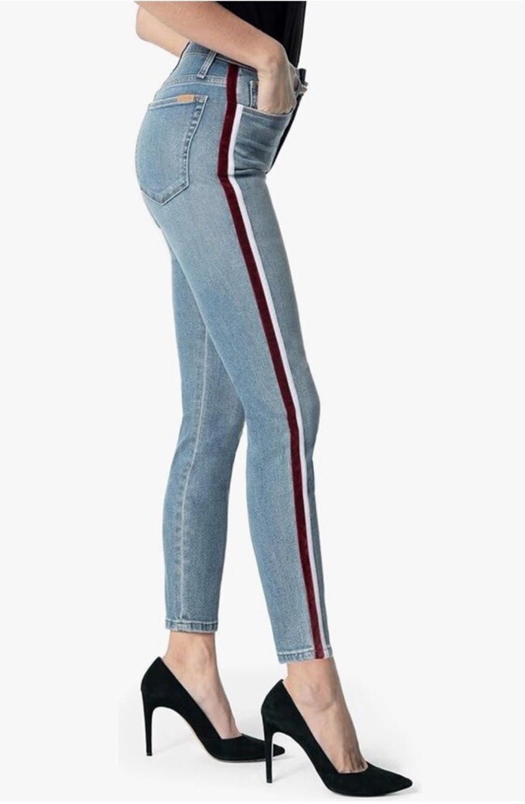 Designer JOE’S JEANS Charlie Velvet Stripe High Rise Skinny Jeans 27 Size 27" / US 4 / IT 40 - 1 Thumbnail