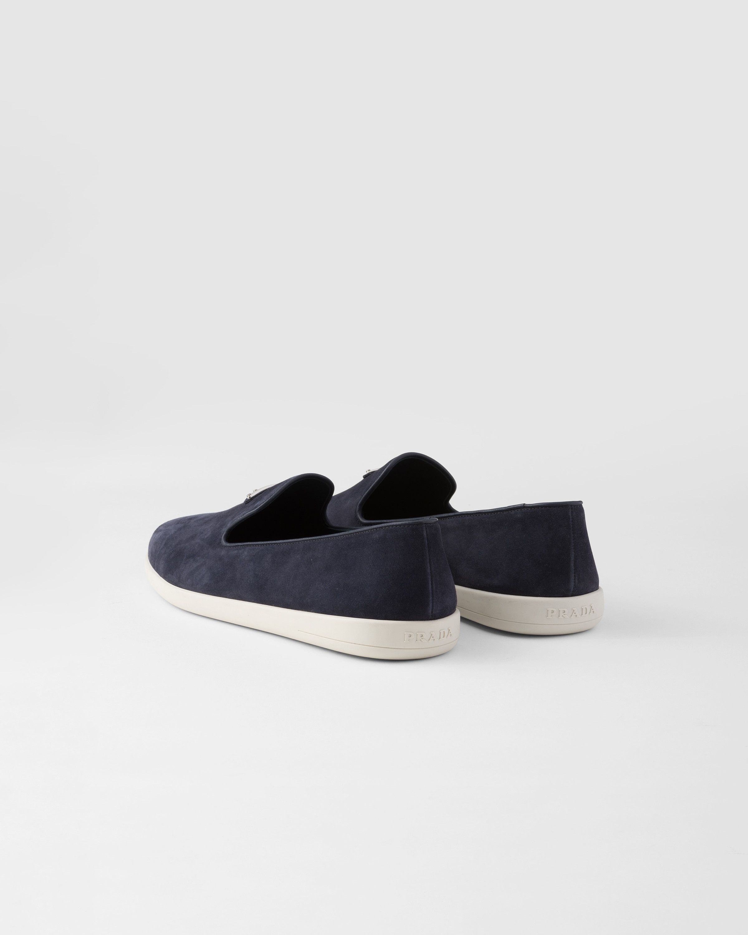 Prada o1bcso1str1025 Suede Slip-Ons in Navy Size US 8 / EU 41 - 4 Thumbnail