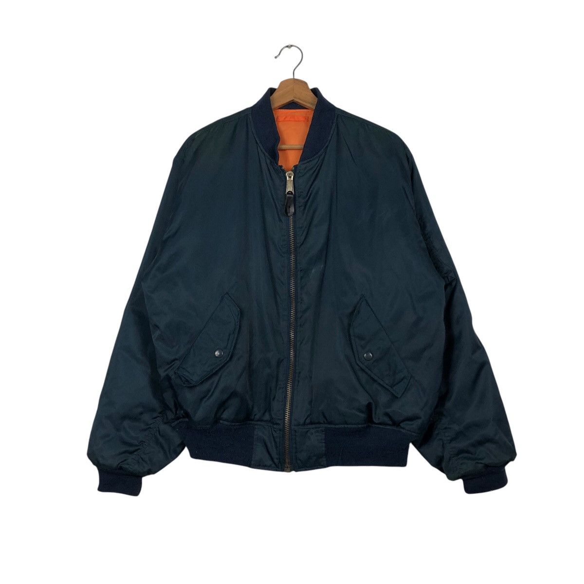 Japanese Brand 📌Vintage Reversible Bomber Jacket Ma-1 Phantom Military Size US L / EU 52-54 / 3 - 2 Thumbnail