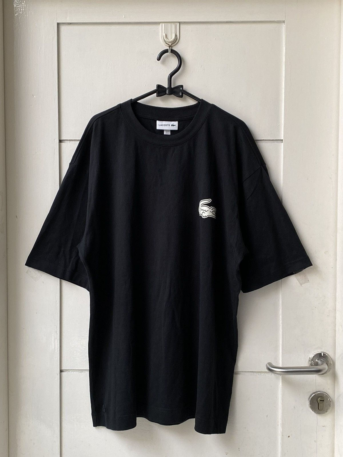Lacoste LACOSTE Black Logo Oversize Boxy T-shirt Size US L / EU 52-54 / 3 - 10 Thumbnail