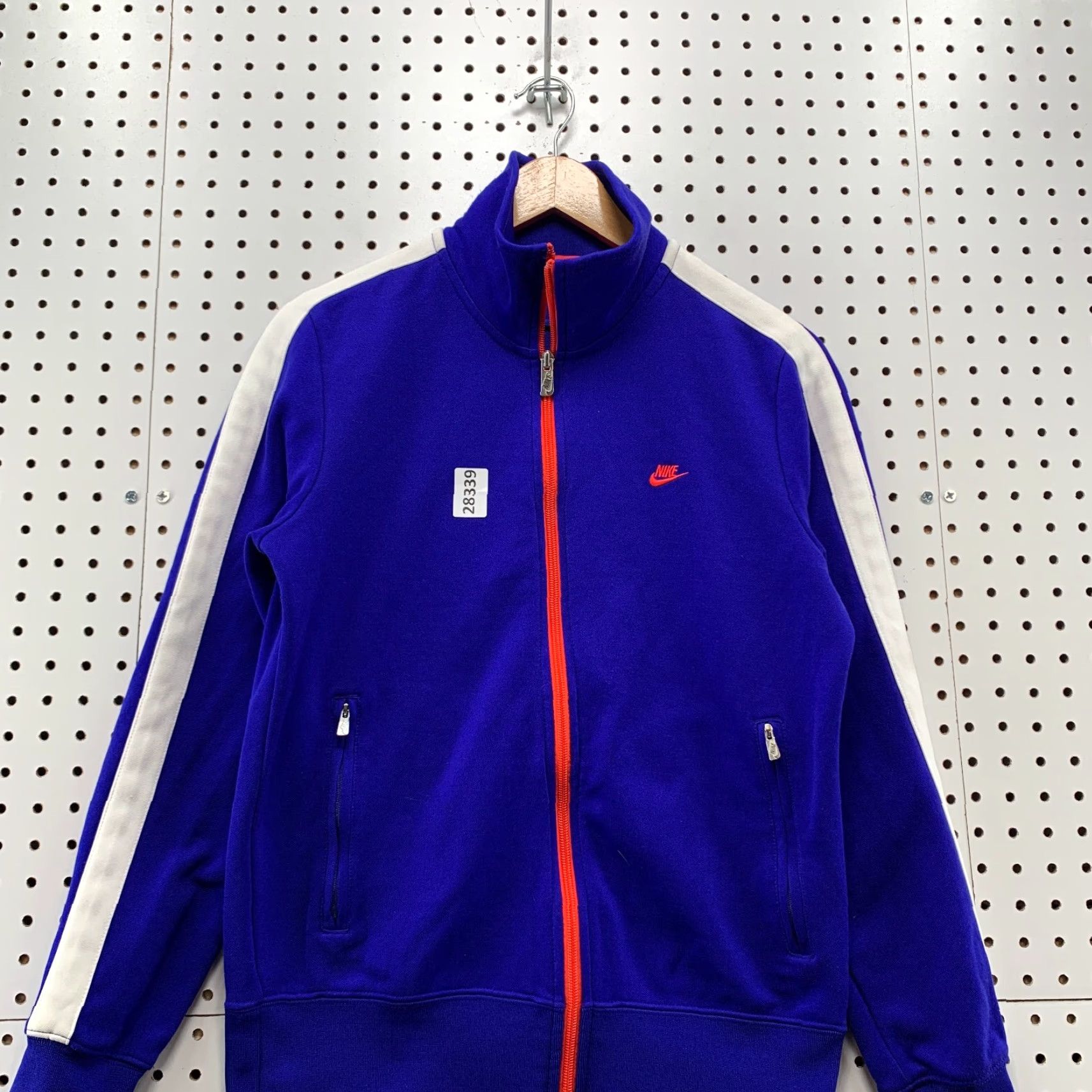 Nike VINTAGE Nike Sportswear Full Zip Track Jacket Blue Red Womens Large Swoosh Size L / US 10 / IT 46 - 6 Thumbnail