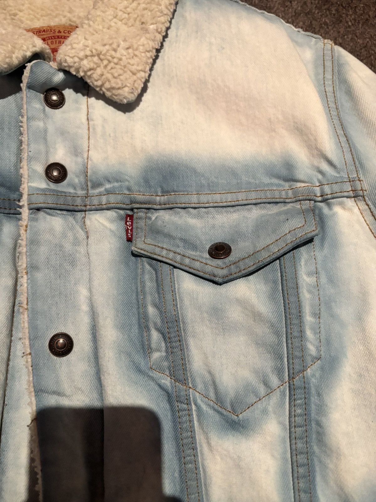 Levi's × Supreme Rare Supreme Levi’s Bleached Sherpa Trucker Jacket Size US M / EU 48-50 / 2 - 3 Thumbnail