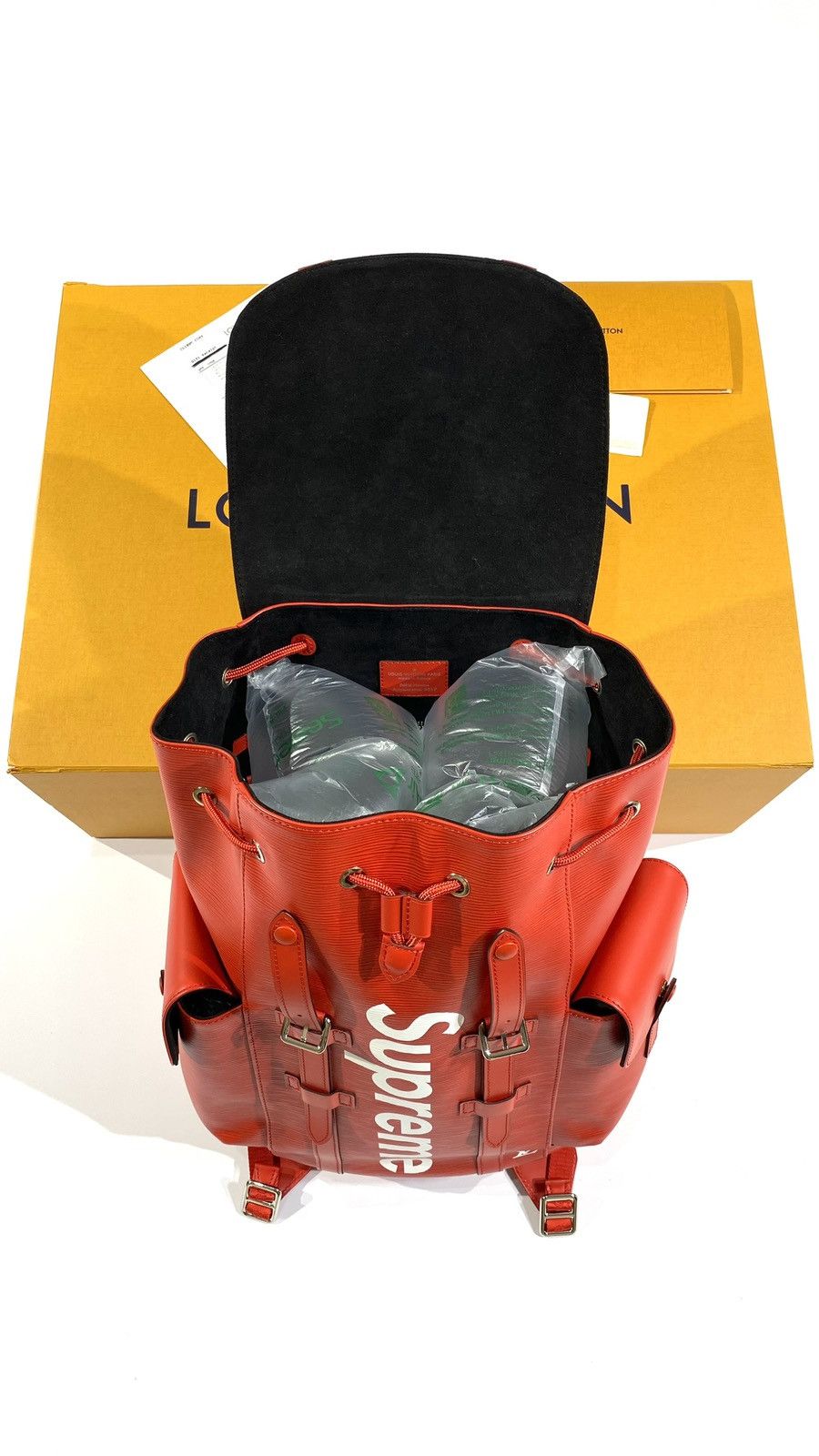 Louis Vuitton × Supreme Louis Vuitton X SUPREME Christopher backpack Red EPI Leather Size ONE SIZE - 3 Thumbnail