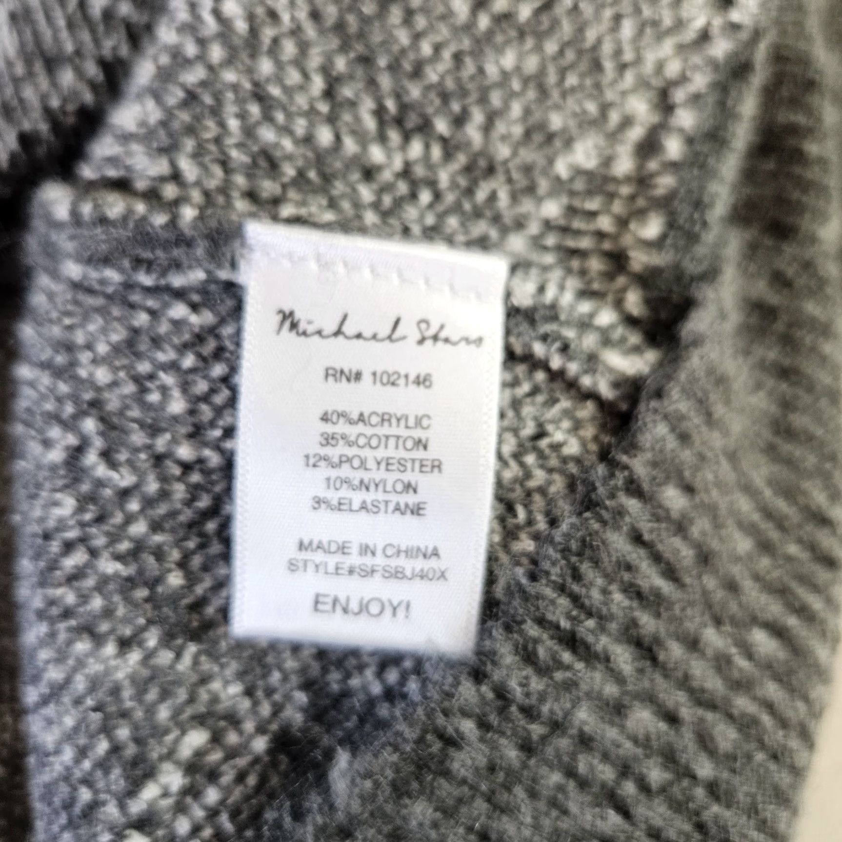 Michael Stars Michael Stars Womens Nell Cardigan Sz 1X Gray Brushed Stroke Jacquard Cardigan Womens 1X Gray Michael Stars Nell Jacquard Cardigan Size XL / US 12-14 / IT 48-50 - 4 Thumbnail