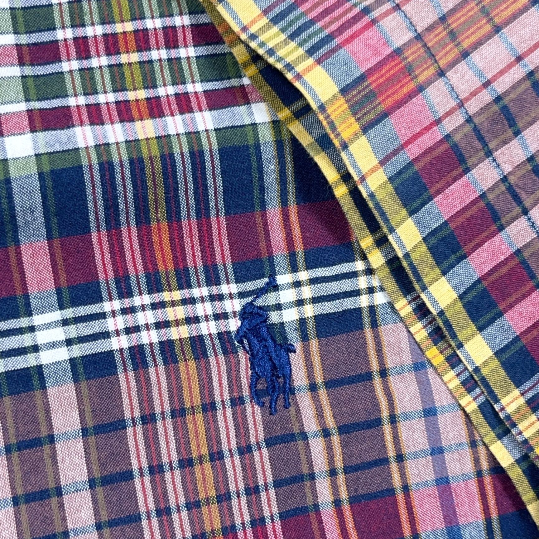 Polo Ralph Lauren Ralph Lauren Shirt Men XL Maroon Blue Plaid Button Up Camp Madras Classic Fit Shirt Size US L / EU 52-54 / 3 - 5 Thumbnail
