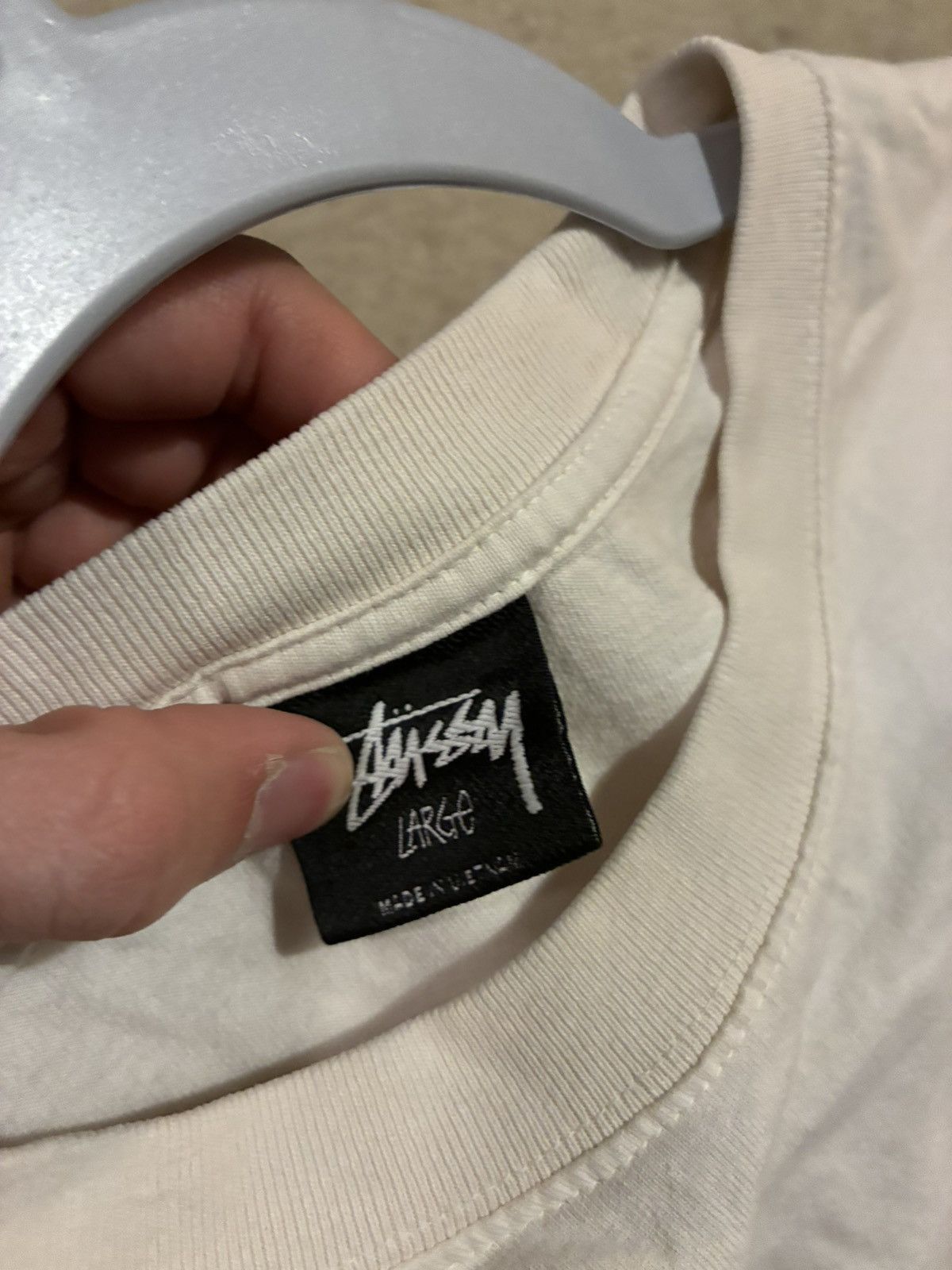Stussy Stussy Creme T-Shirt Size US L / EU 52-54 / 3 - 4 Thumbnail