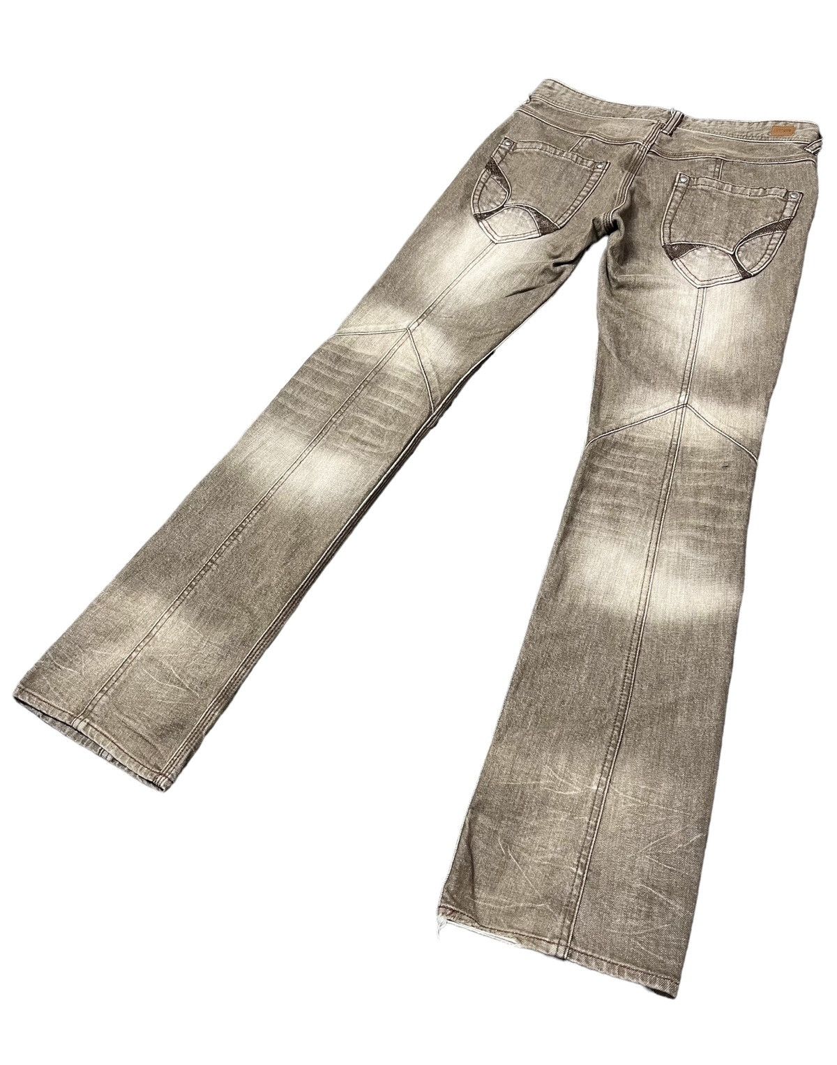 Nicole Club 🔥NICOLE CLUB Distressed Brown Stretch Denim Flare Jeans Size 30" / US 8 / IT 44 - 7 Thumbnail