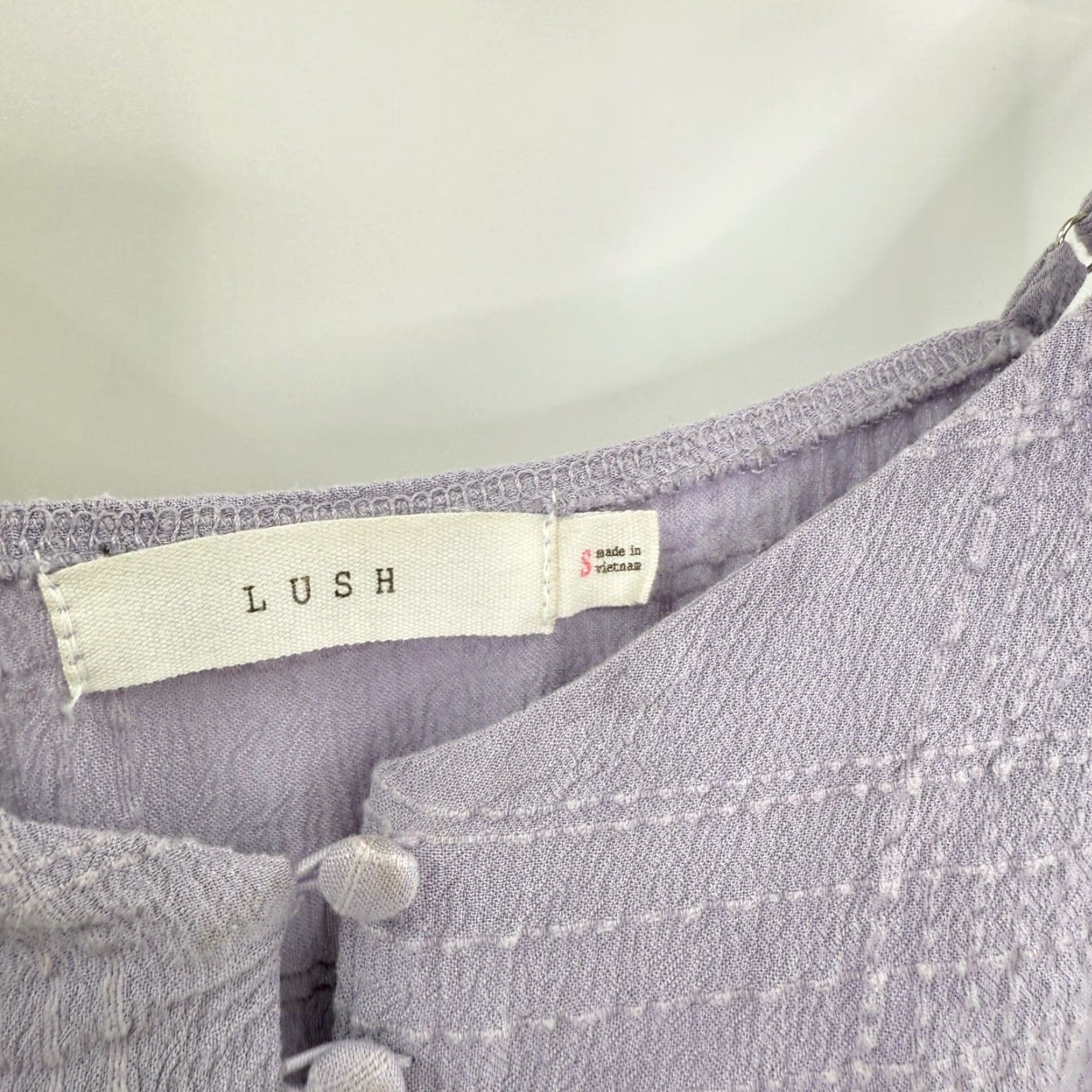 Vintage Lush Mini Dress Lavender Purple Tiered Button Front Sleeveless S Women’s Casual Summer Flowey Rayon Dress Size S / US 4 / IT 40 - 3 Thumbnail