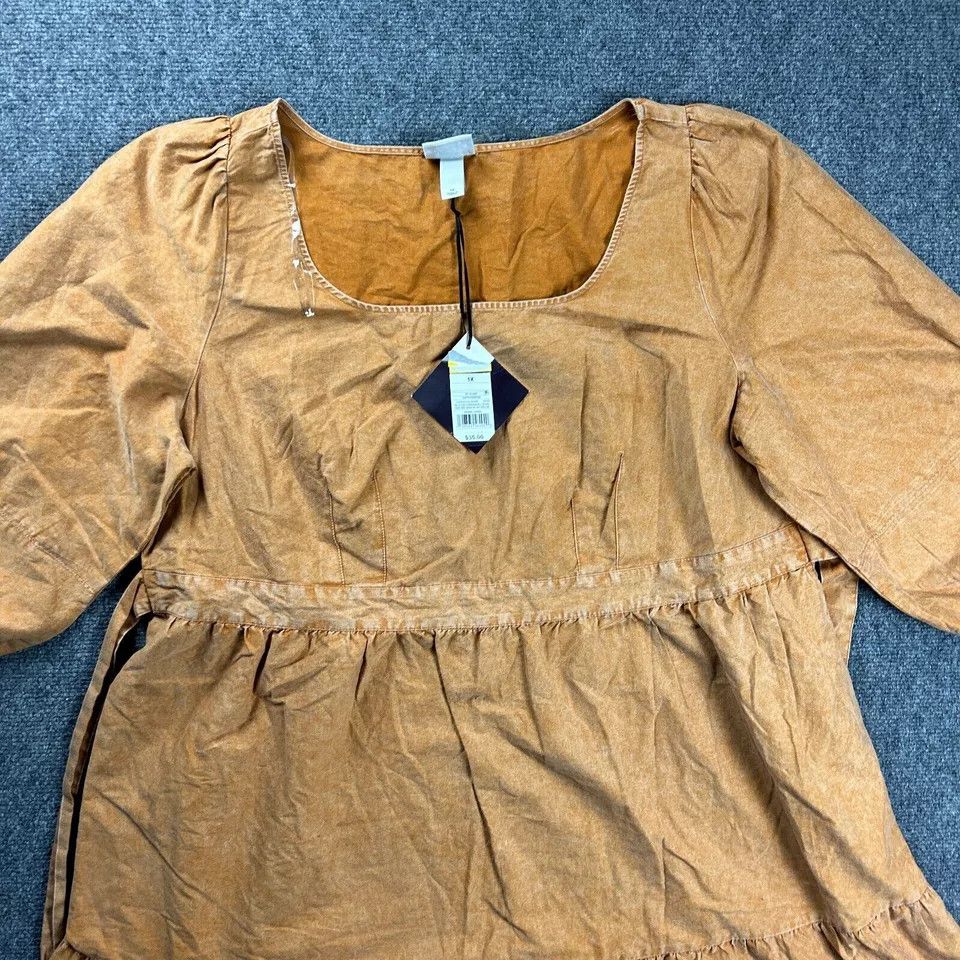 Other Ava & Viv Dress Womens 1X Beige A-Line Short Party NWT Size ONE SIZE - 2 Thumbnail