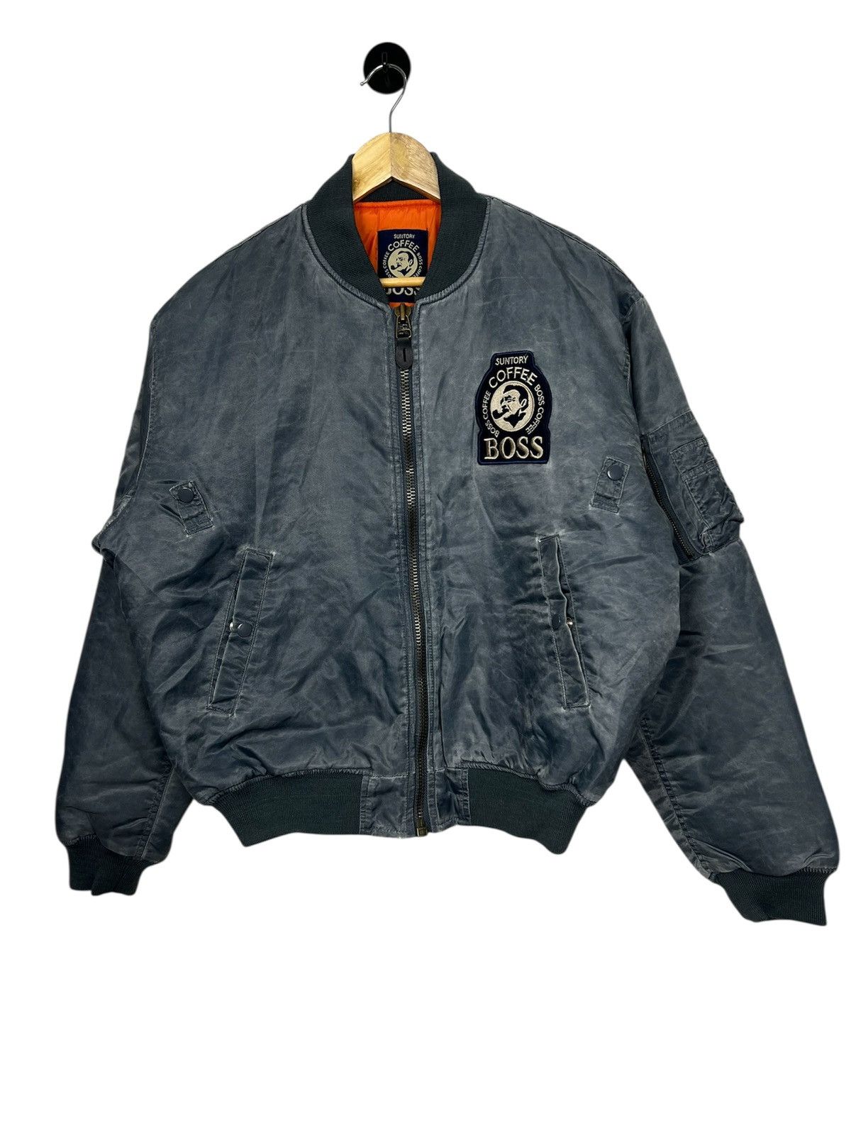 Japanese Brand Vintage 90s Suntory Boss Coffee MA-1 BOMBER JACKET Size US M / EU 48-50 / 2 - 1 Thumbnail