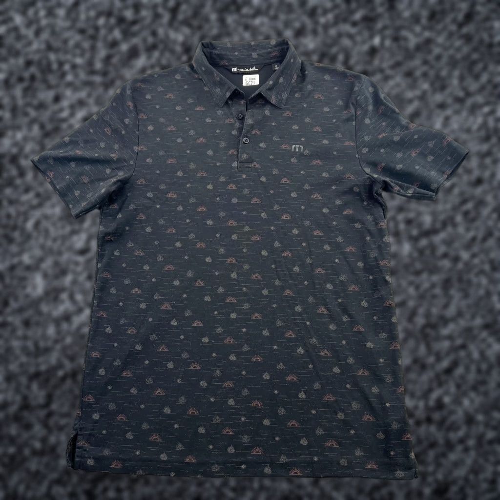 TravisMathew Travis Mathew Polo Shirt Mens M Black Golf Patterned SCP Hotels Adult Size US M / EU 48-50 / 2 - 1 Thumbnail