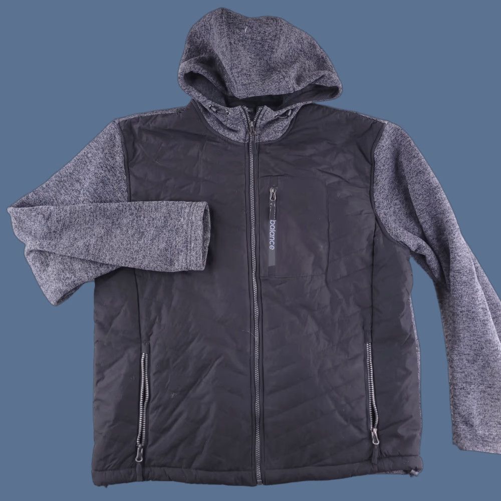New Balance New Balance Hoodie Mens Large Black Gray Bomber Zip Sweatshirt Full Zip L Size US L / EU 52-54 / 3 - 1 Thumbnail