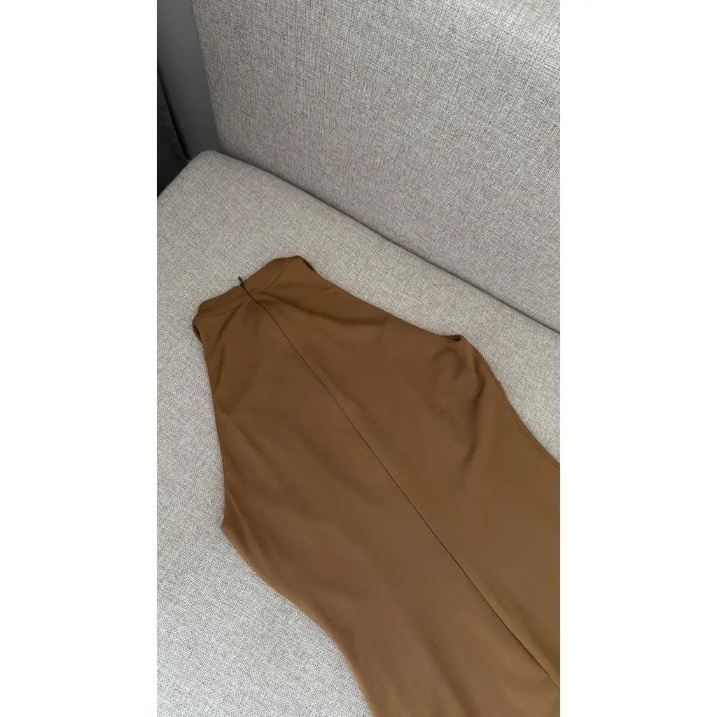 Dolce & Gabbana Dolce & Gabbana Brown Halter Midi Dress Gold Buckle IT 46 Size L / US 10 / IT 46 - 6 Thumbnail