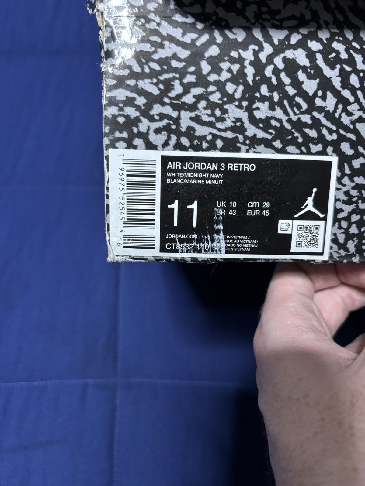 Jordan Brand Air Jordan 3 Retro Midnight Navy 2023 Size 11 Size US 11 / EU 44 - 10 Thumbnail