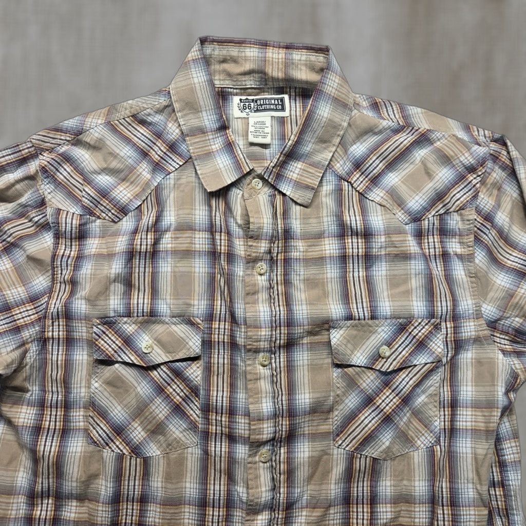 Route 66 VINTAGE Route 66 Brown Plaid Western Button-Up Shirt Adults Large Long Sleeve Casual Outdoor Size US L / EU 52-54 / 3 - 1 Thumbnail