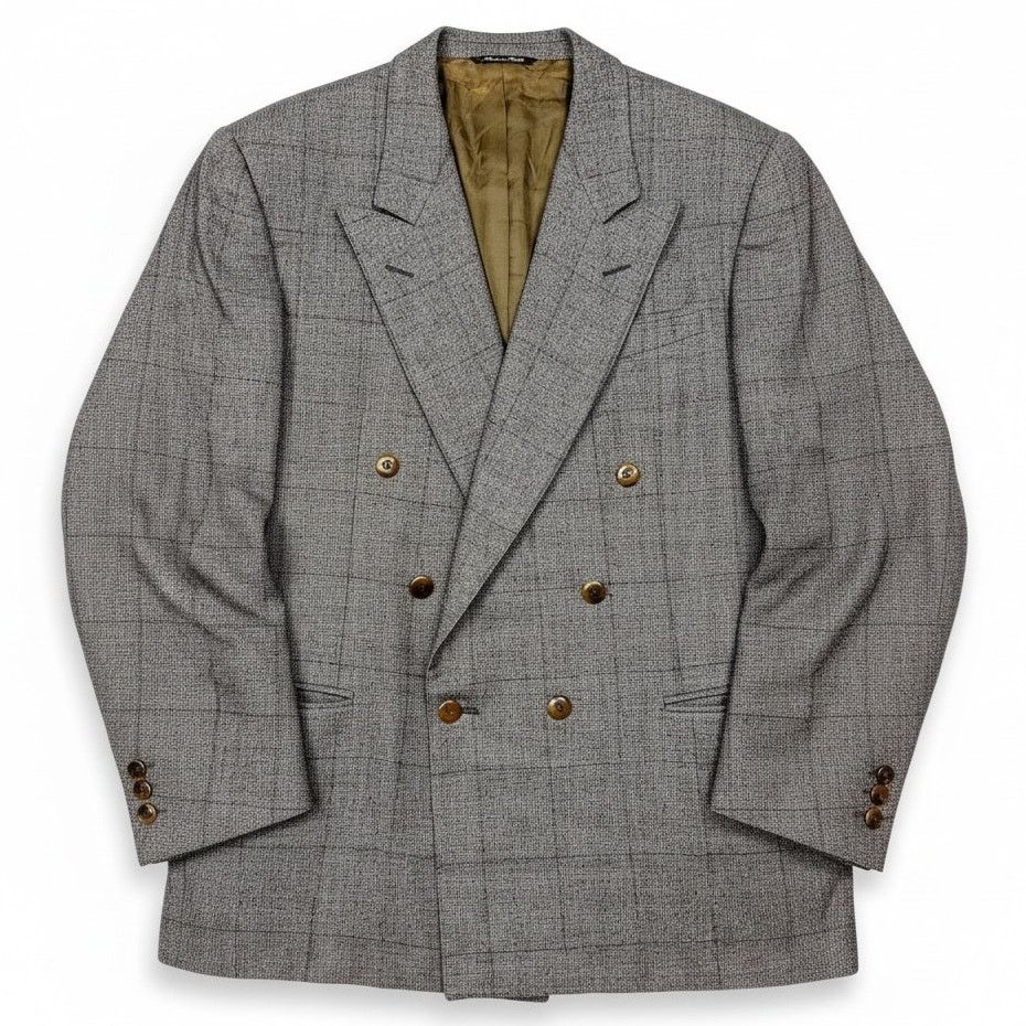 Canali Vintage Canali Blazer Mens 46R Gray Wool Double Breasted Size 46R - 1 Thumbnail