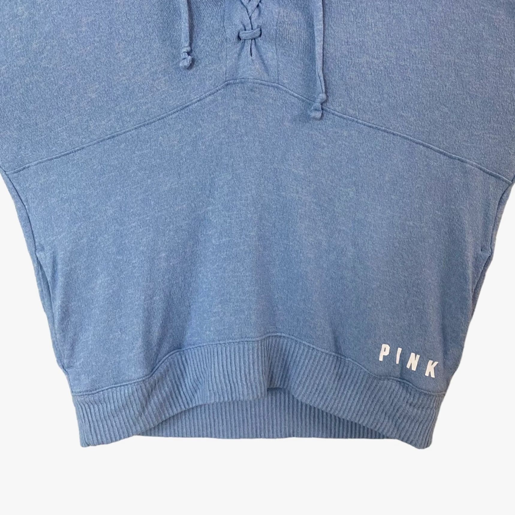 Victoria's Secret Victoria's Secret Pink Lace Up Hoodie Sweatshirt Blue Women's XS Stretch Sweater Size XS / US 0-2 / IT 36-38 - 7 Thumbnail