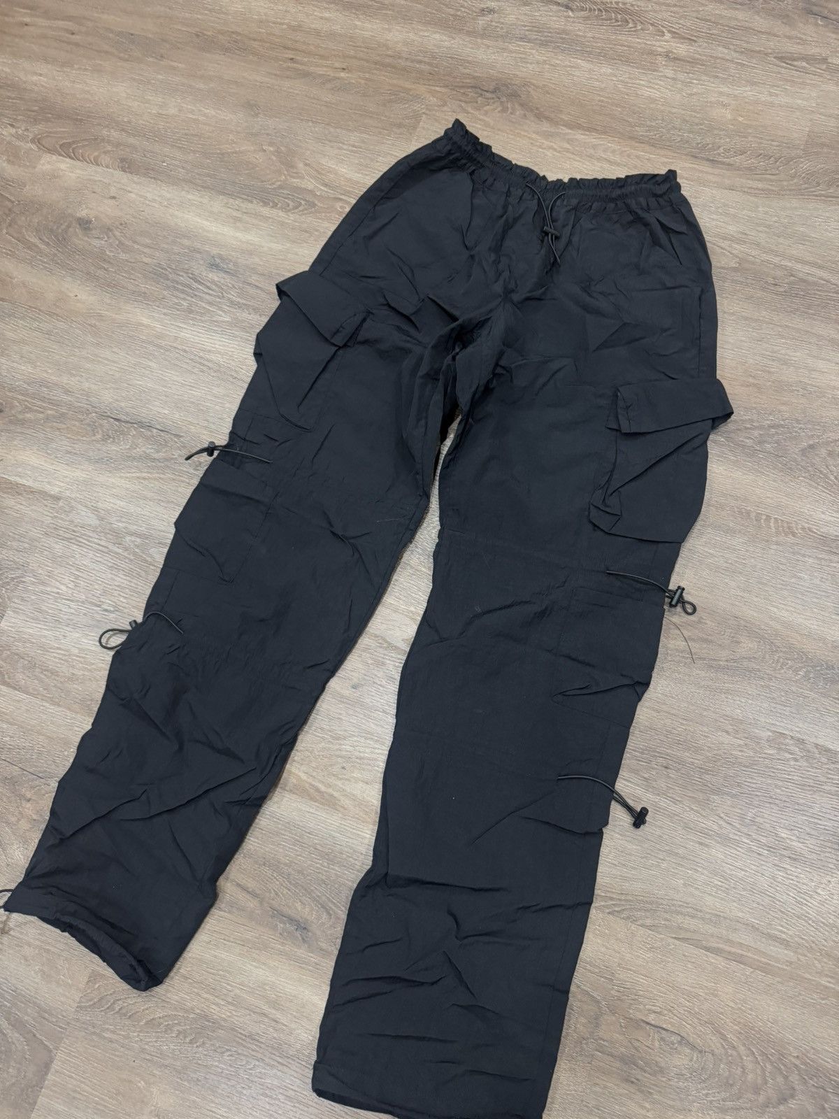 Hi Tec Black Techwear Cargo Pants w/ Adjustable Drawstrings Size US 30 / EU 46 - 6 Thumbnail