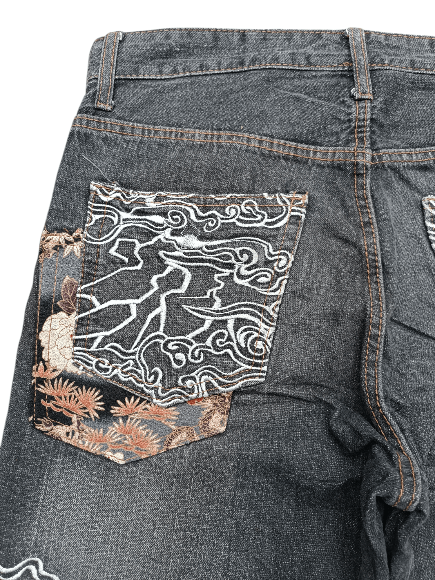 Japanese Brand × Kamakura × Tornado Mart RARE Japanese Brand Masai Dragon Embroidery Floral Denim Size US 32 / EU 48 - 23 Thumbnail