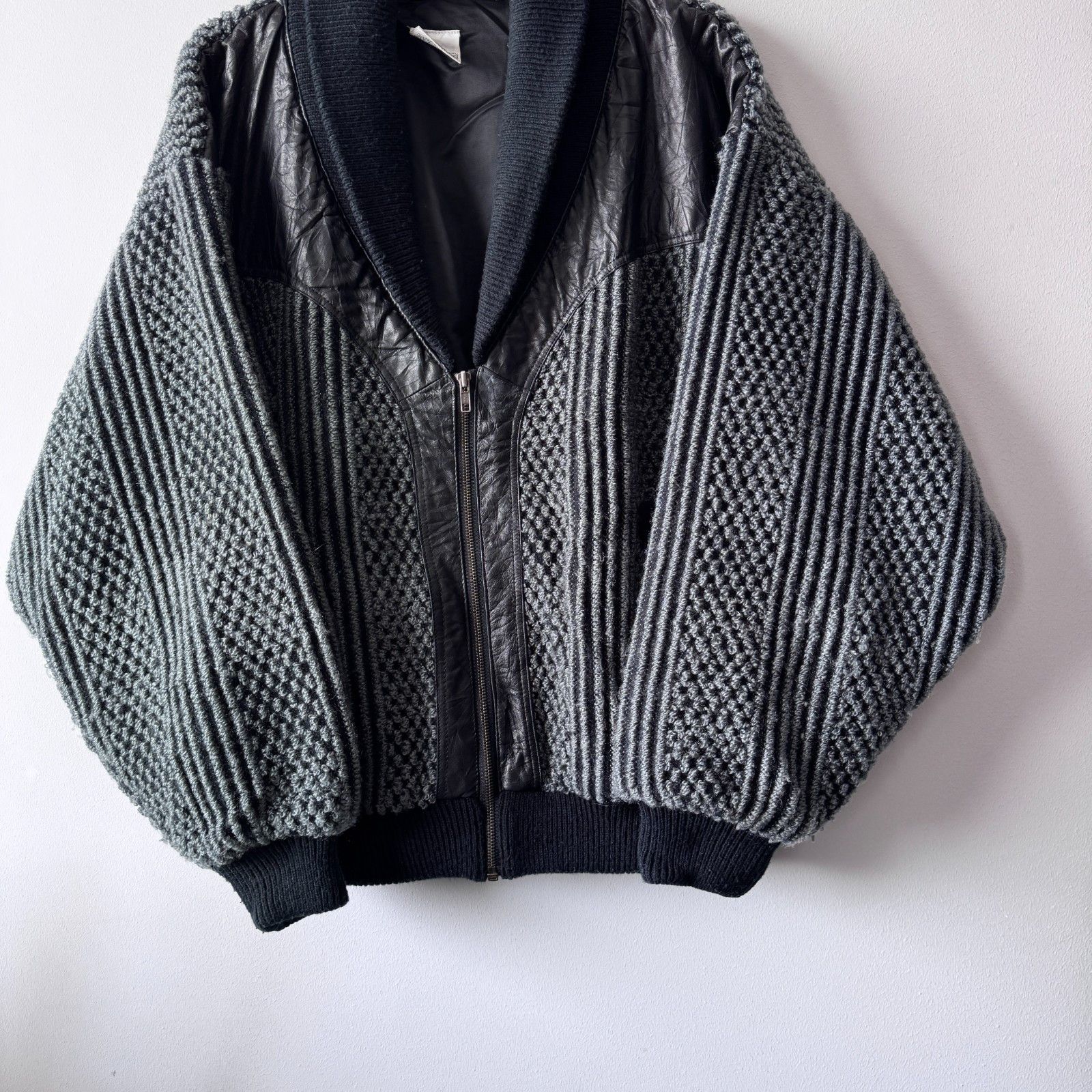 Vintage Vintage Archive Bomber Jacket Knitted Y2K Avant Garde Size US XL / EU 56 / 4 - 2 Thumbnail