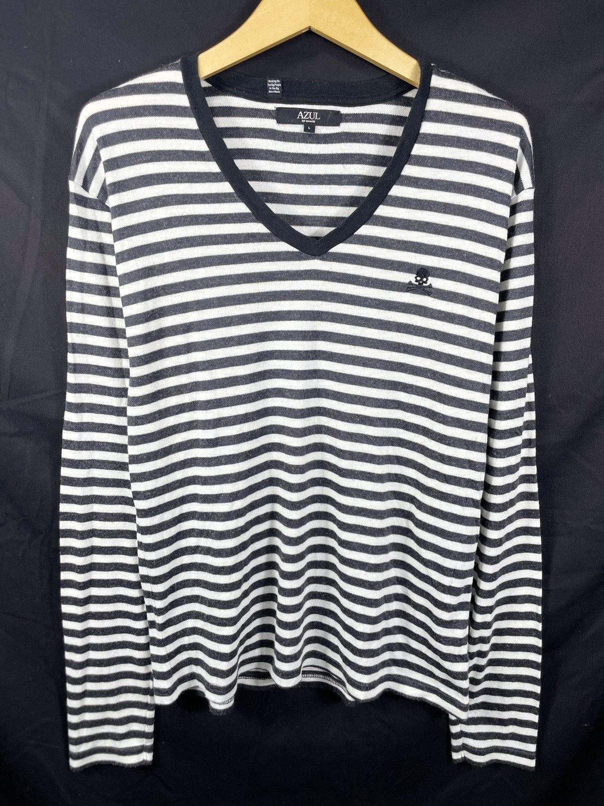 If Six Was Nine × Japanese Brand × Le Grande Bleu (L.G.B.) Long Sleeve Mousy setripe Grunge Kurt Cobain style Size US L / EU 52-54 / 3 - 1 Thumbnail